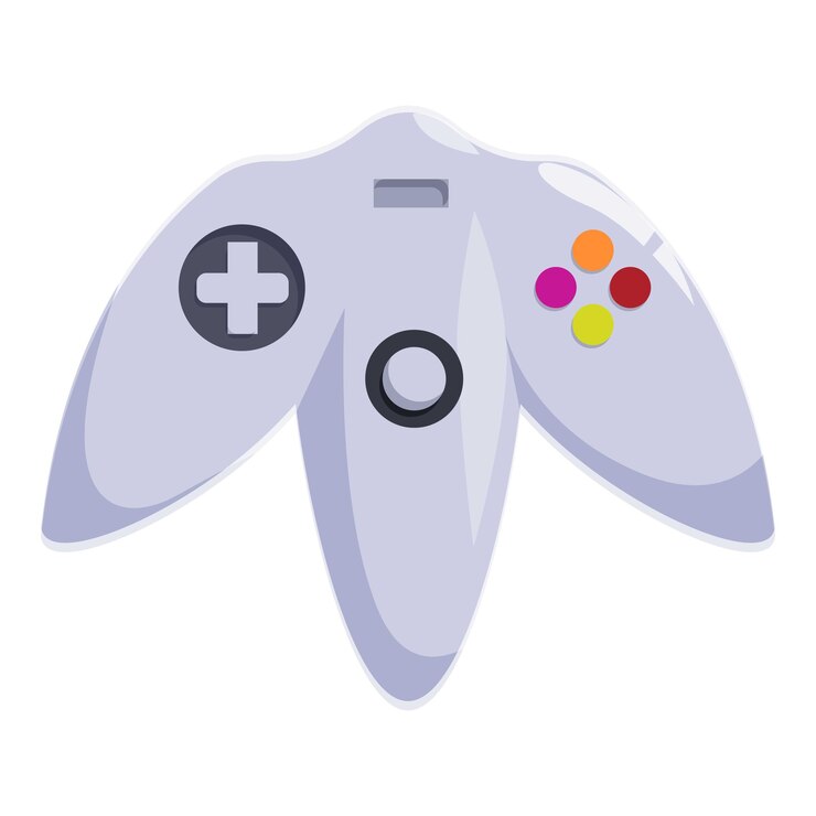 Vetor gamepad cinza com botões para jogar videogames