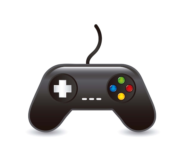 Vetor gamepad sobre ilustração vetorial de fundo branco