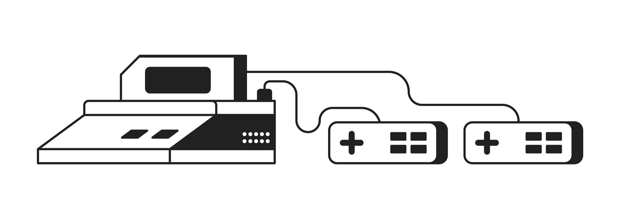 Desenhos animados joystick jogo preto, ícone de console gui