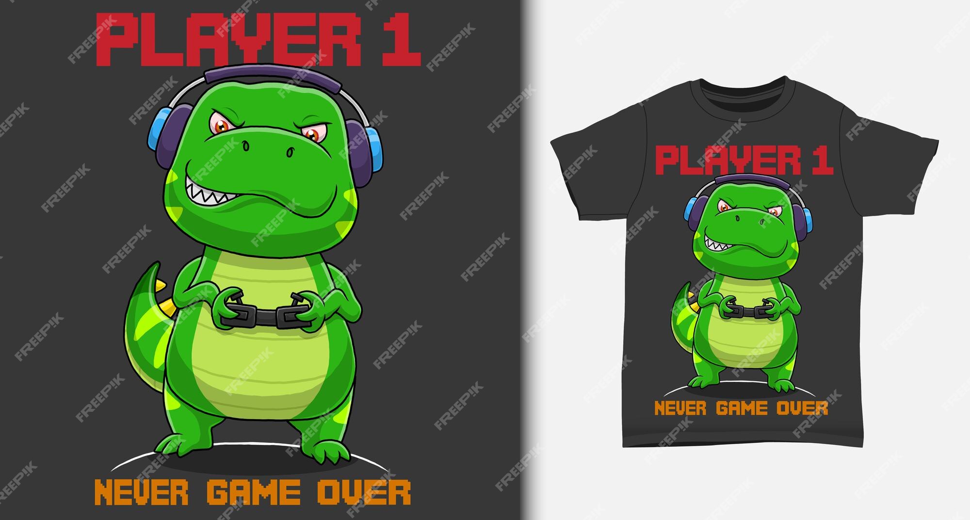 Baixar Vetor De Design De Camiseta Do Jogo Offline De Dinossauro