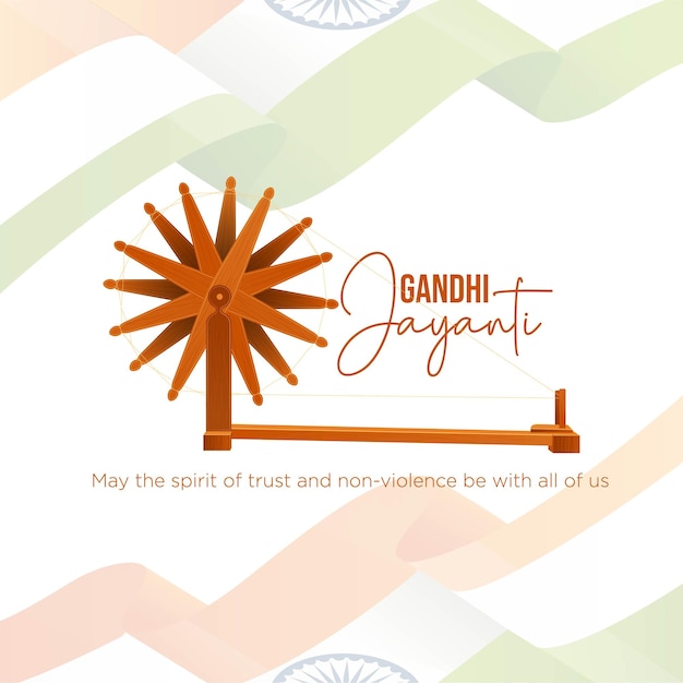Vetor gandhi jayanti, modelo de design de banner de 2 de outubro