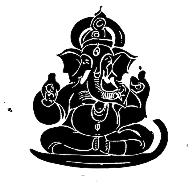 Ganesh jayanti senhor ganesha mão desenhada cartoon adesivo ícone conceito ilustração isolada