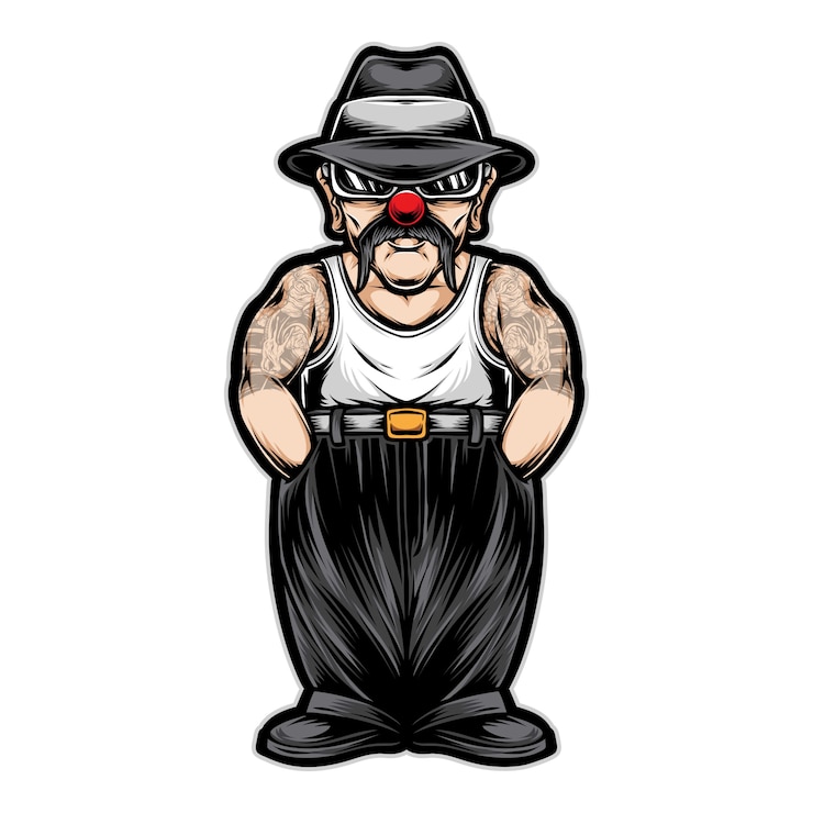 Vetor gangster chicano palhaço