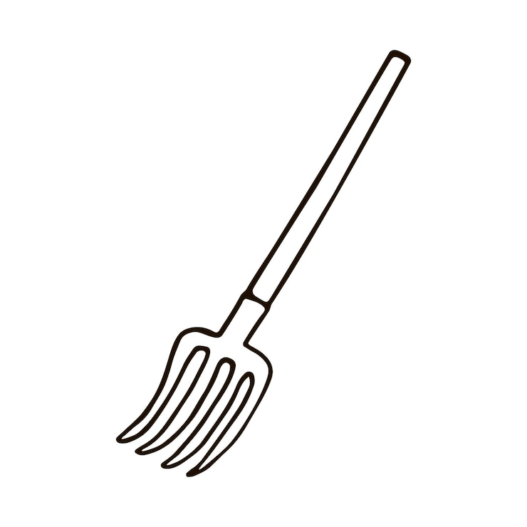 Vetor garfo ilustração vetorial desenhada à mão em estilo doodle isolado em um fundo branco