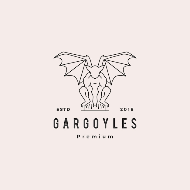 Gargoyles gargoyle logo vector contorno ilustração