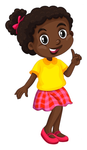 Vetor garota afro-americana em camisa amarela
