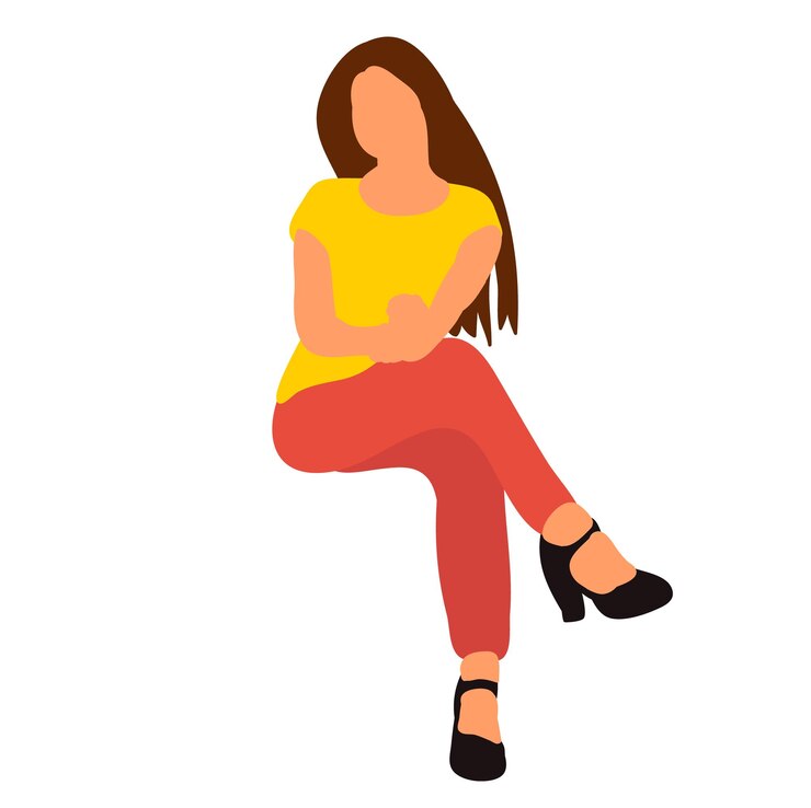 Vetor garota de pessoas isométricas de estilo plano isolado sentada