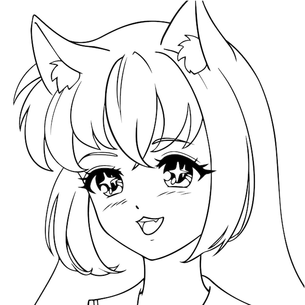 Desenho De Menina Anime Orelhas Gato Fofas Desenhos Animados Bonitos  Pintados à Mão Versão Q Esboço Cor PNG , Desenho De Gato, Desenho De Carro,  Desenho De Desenho Animado Imagem PNG e