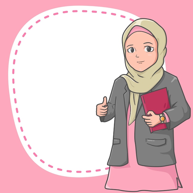 Garota islâmica segurando o livro