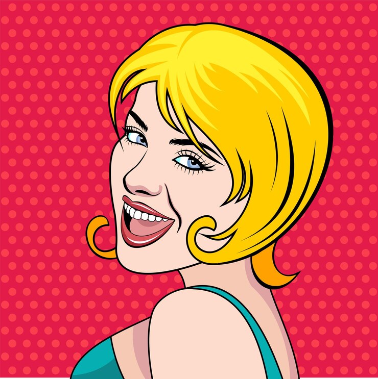 Vetor garota no estilo da pop art