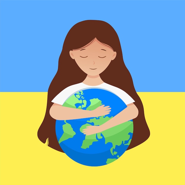 Garota ucraniana abraça o planeta