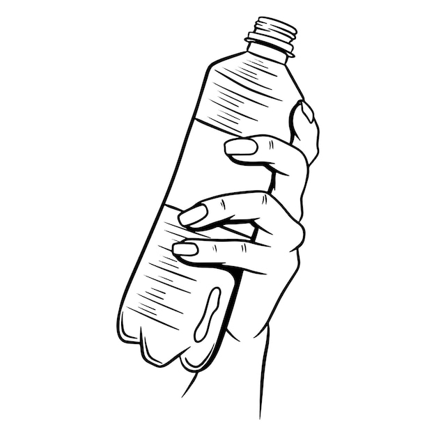 Garrafa de agua. dia internacional da água. água em uma garrafa de plástico. estilo de desenho animado. ilustração vetorial. para design e decoração.