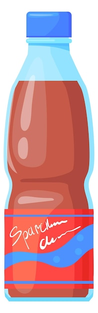 Garrafa de bebida espumante ícone de bebida de cola dos desenhos animados