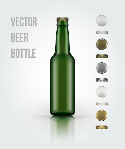 Vetor garrafa de cerveja de vidro em branco para o novo design.