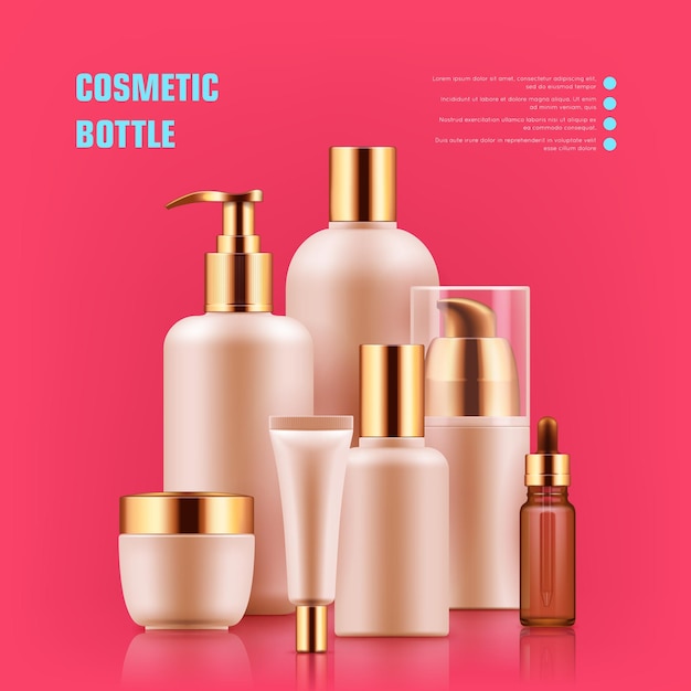 Garrafa de cosméticos realista