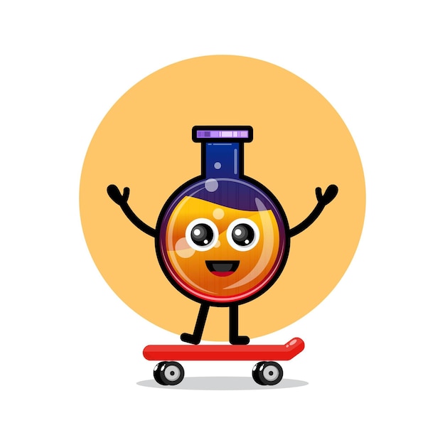 Garrafa de poção skate personagem fofa mascote