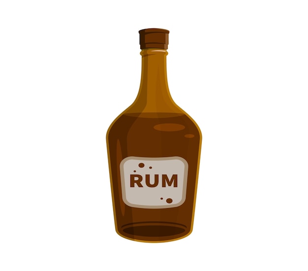 Garrafa de rum pirata de desenho animado frasco de vidro castanho escuro