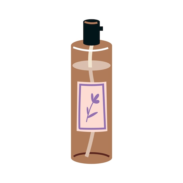 Vetor garrafa de spray de aroma de quarto estilo cartoon ilustração em vetor moderno na moda isolada em fundo branco design plano desenhado à mão