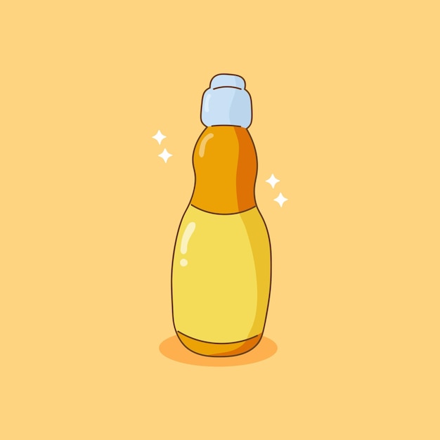 Garrafa de suco de laranja de desenho animado doodle