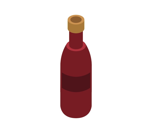garrafa de vinho isométrica