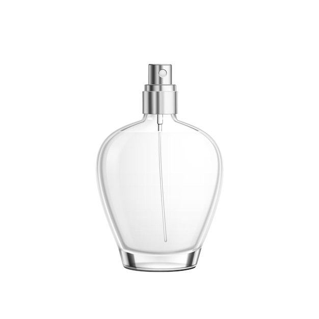 Vetor garrafas de vidro de perfume vetoriais realistas em branco