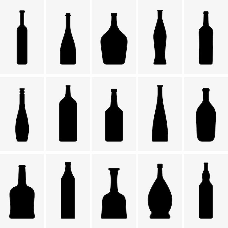 Vetor garrafas de vinho