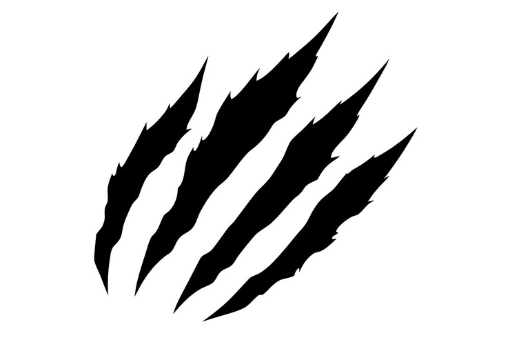 Vetor garras arranha animal monstro marca elemento de design tatuagem e decoração para halloween vetor preto
