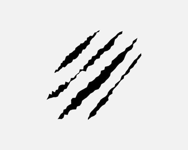 garras arranhões animal monstro marca elemento de design tatuagem e decoração para halloween silhueta vetorial preta