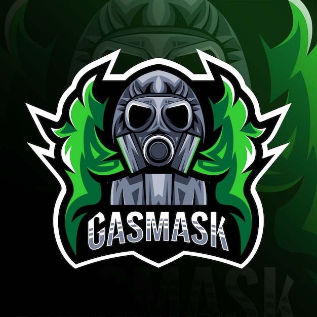 Gasmask mascote logotipo esport design