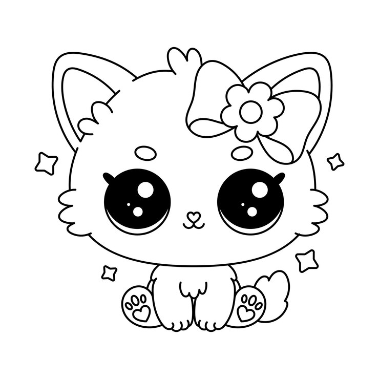 Vetor gatinho de desenho animado bebê animal para crianças imprimíveis39s página de coloração ou livro