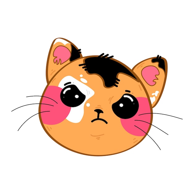 Gatinho fofo engraçado kawaii triste