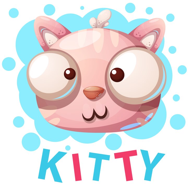 Gatinho fofo, personagens de gato - ilustração dos desenhos animados
