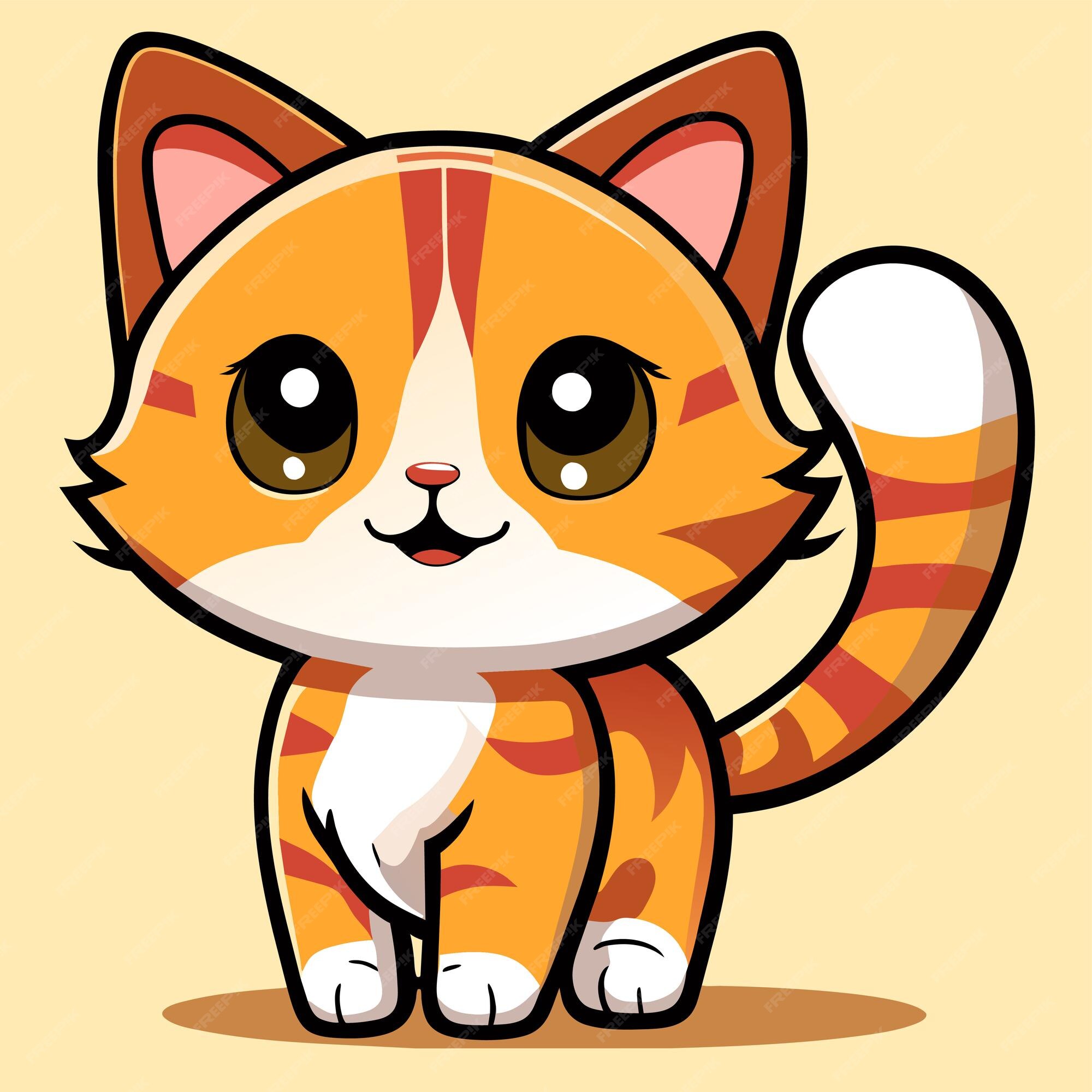 Gatos Kawaii Fofos. Estilo De Crianças. Gatos Dos Desenhos Animados  Ajustados, Ilustração Do Vetor. Adesivos, Ilustrações Educacionais,  Elementos De Design Isolado Para Livros Infantis Ilustraciones svg,  vectoriales, clip art vectorizado libre de