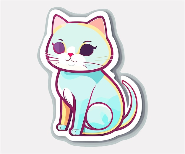 Gatos Kawaii Fofos. Estilo De Crianças. Gatos Dos Desenhos Animados  Ajustados, Ilustração Do Vetor. Adesivos, Ilustrações Educacionais,  Elementos De Design Isolado Para Livros Infantis Ilustraciones svg,  vectoriales, clip art vectorizado libre de