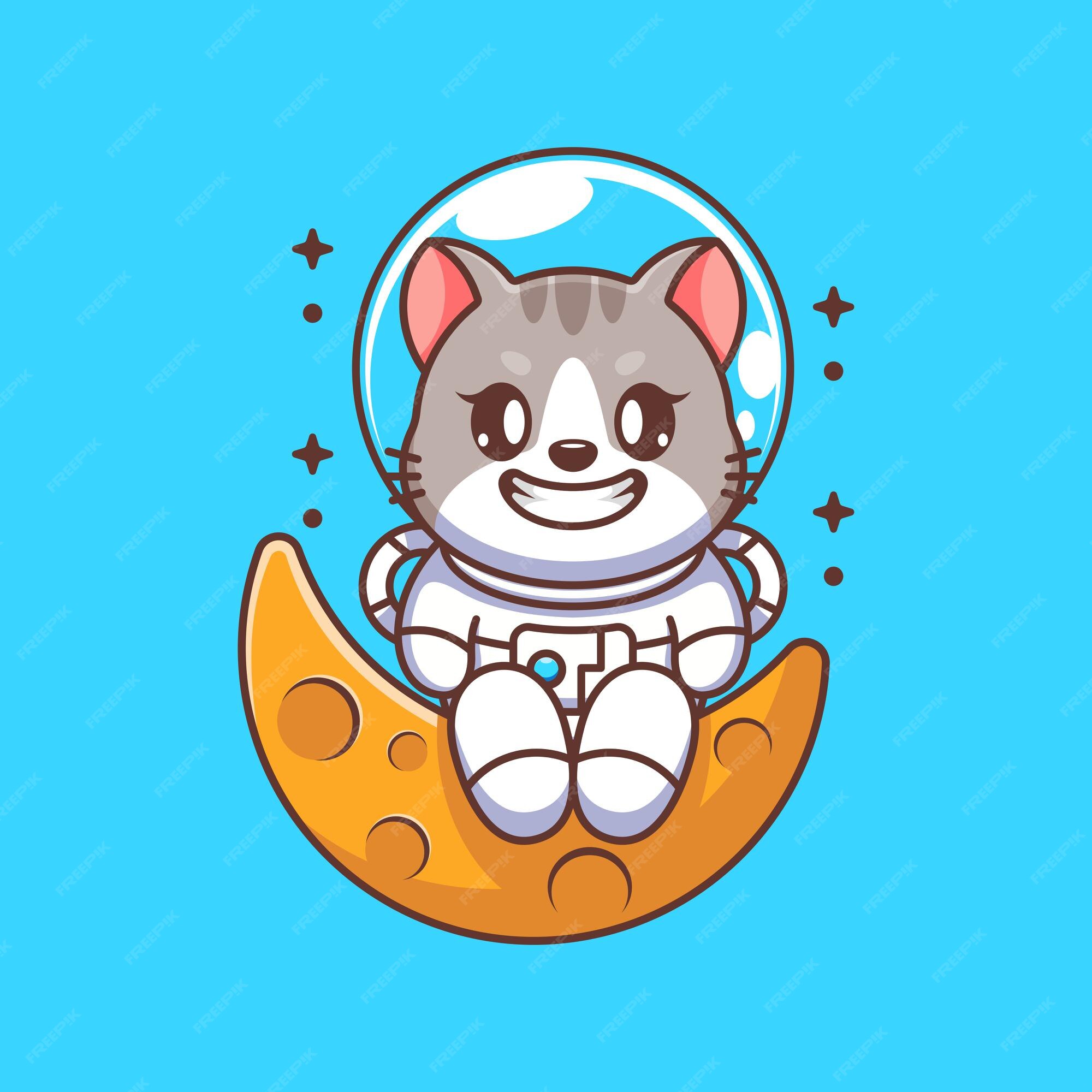 Astronauta De Gatos Sentado Na Lua Colorir Livro Ilustração Engraçada  Ilustração do Vetor - Ilustração de felino, projeto: 210412805