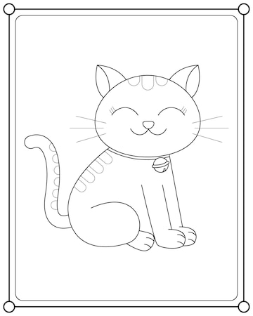 gato kawaii adequado para ilustração vetorial de página para colorir  infantil 12716836 Vetor no Vecteezy