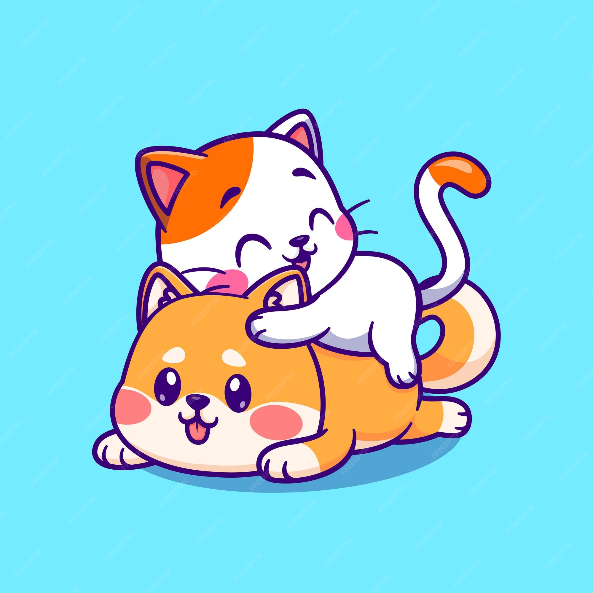 Bonito desenho animado gatos conjunto imagem vetorial de ennona