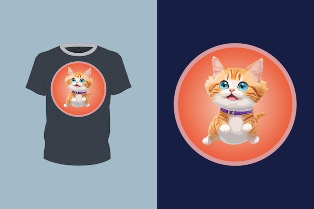 Vetor gato bonito brincando ilustração para design de camiseta editável impressão pronto arquivo vetorial