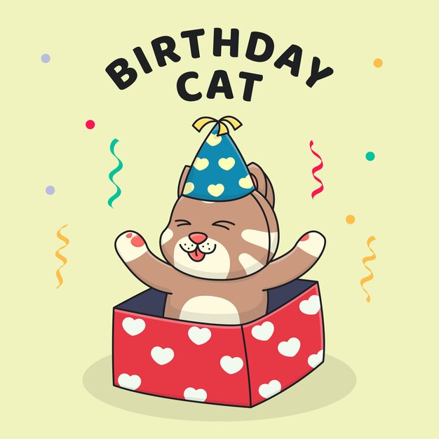 Gato bonito do aniversário