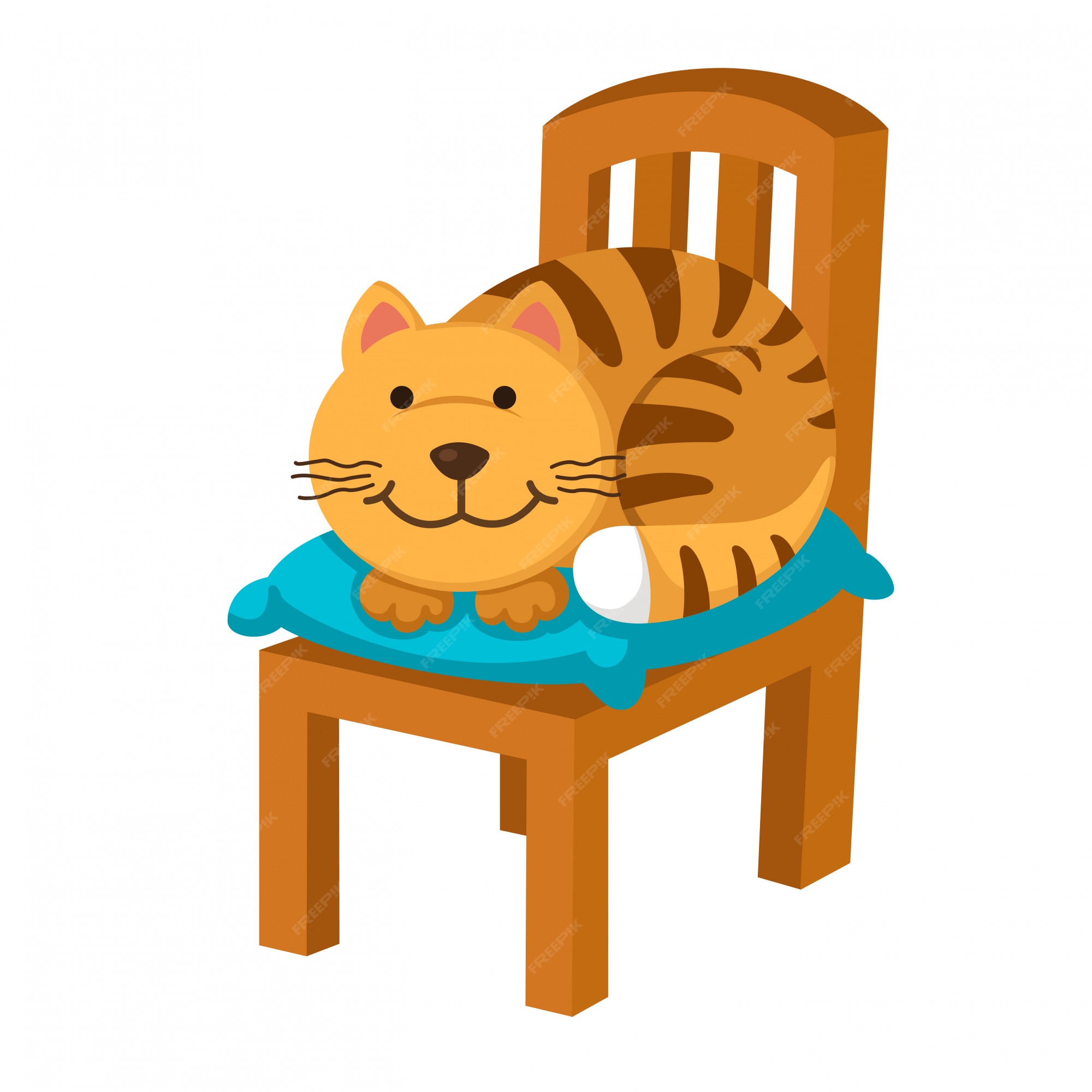 The cat is the chair