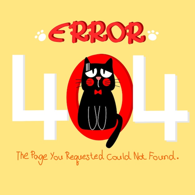 Gato bonito em fundo de erro 404