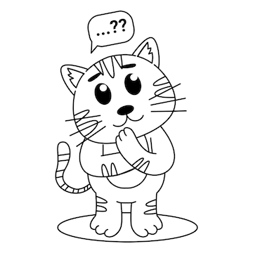 Download Thinking Cat Clipart Png - Desenho De Gato Simples - Full