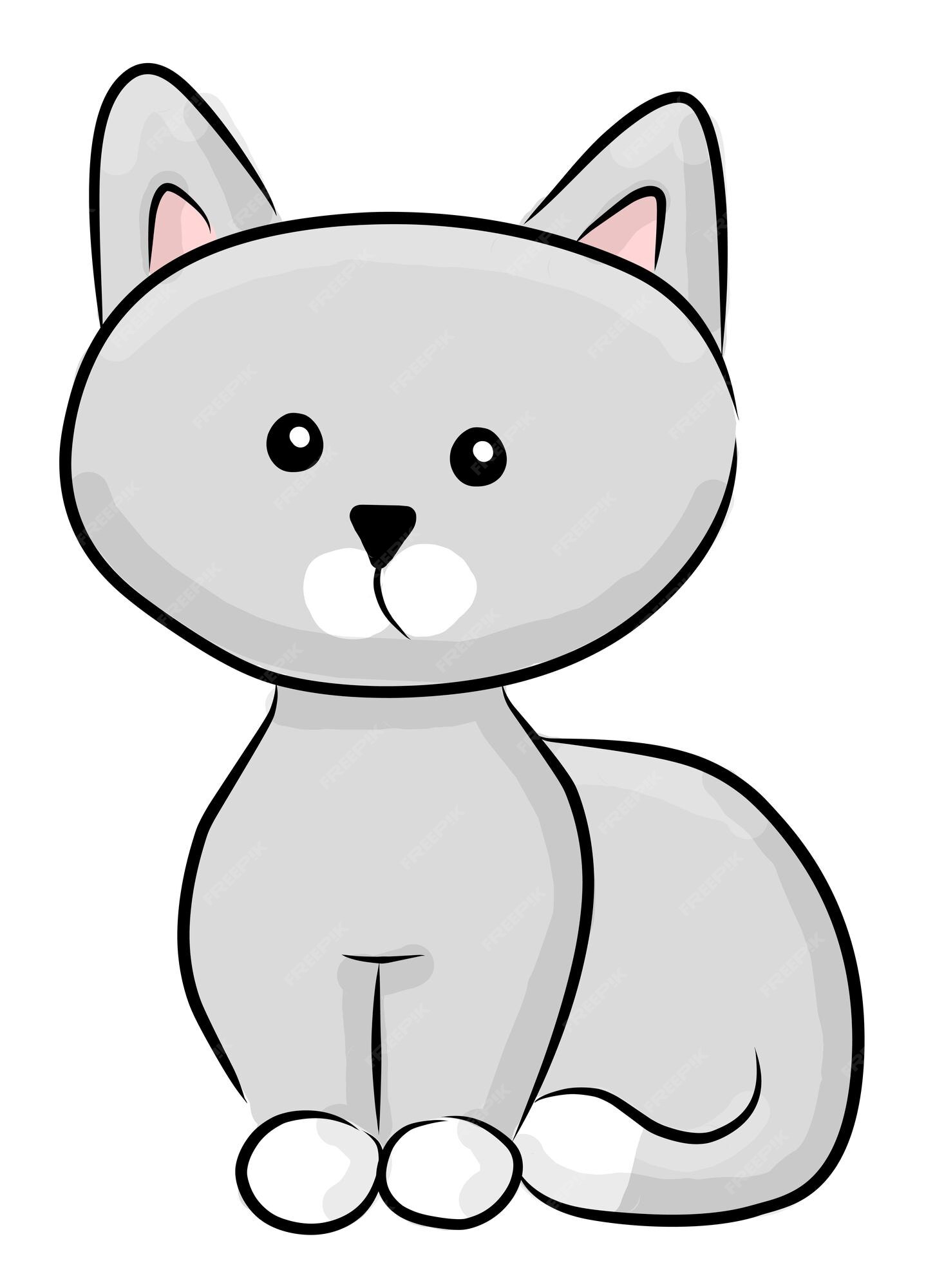 Gato Bonito Desenho Animado Ícone Vetor Estilo Doodle Delineamento Simples  imagem vetorial de LanaBrow© 657647404