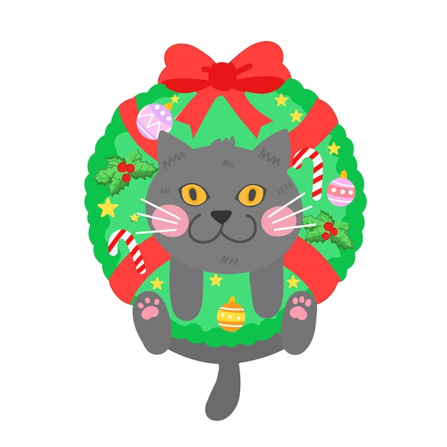 Gato bonito para o dia de natal