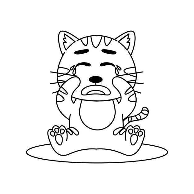 gato bonito desenho infantil. meditando gatos em pose de ioga. design de  estilo simples de cor lisa. elementos ajustados do vetor. desenho  escandinavo para bebê, crianças e crianças moda impressão têxtil. 2100543