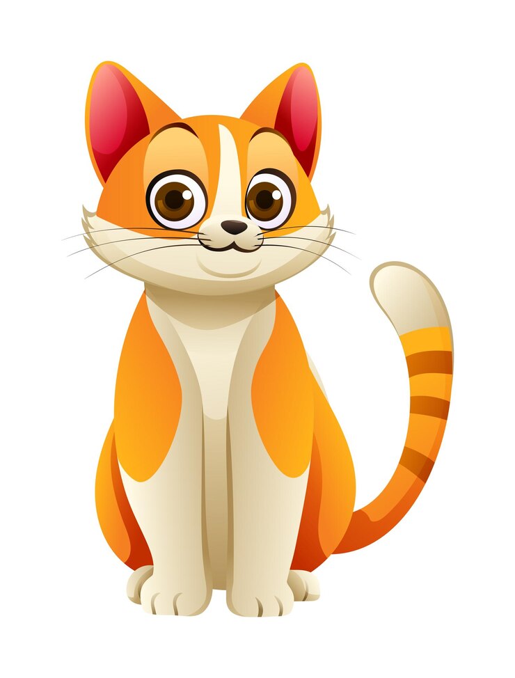 Vetor gato bonito sentado ilustração de desenho animado vetorial isolada em fundo branco