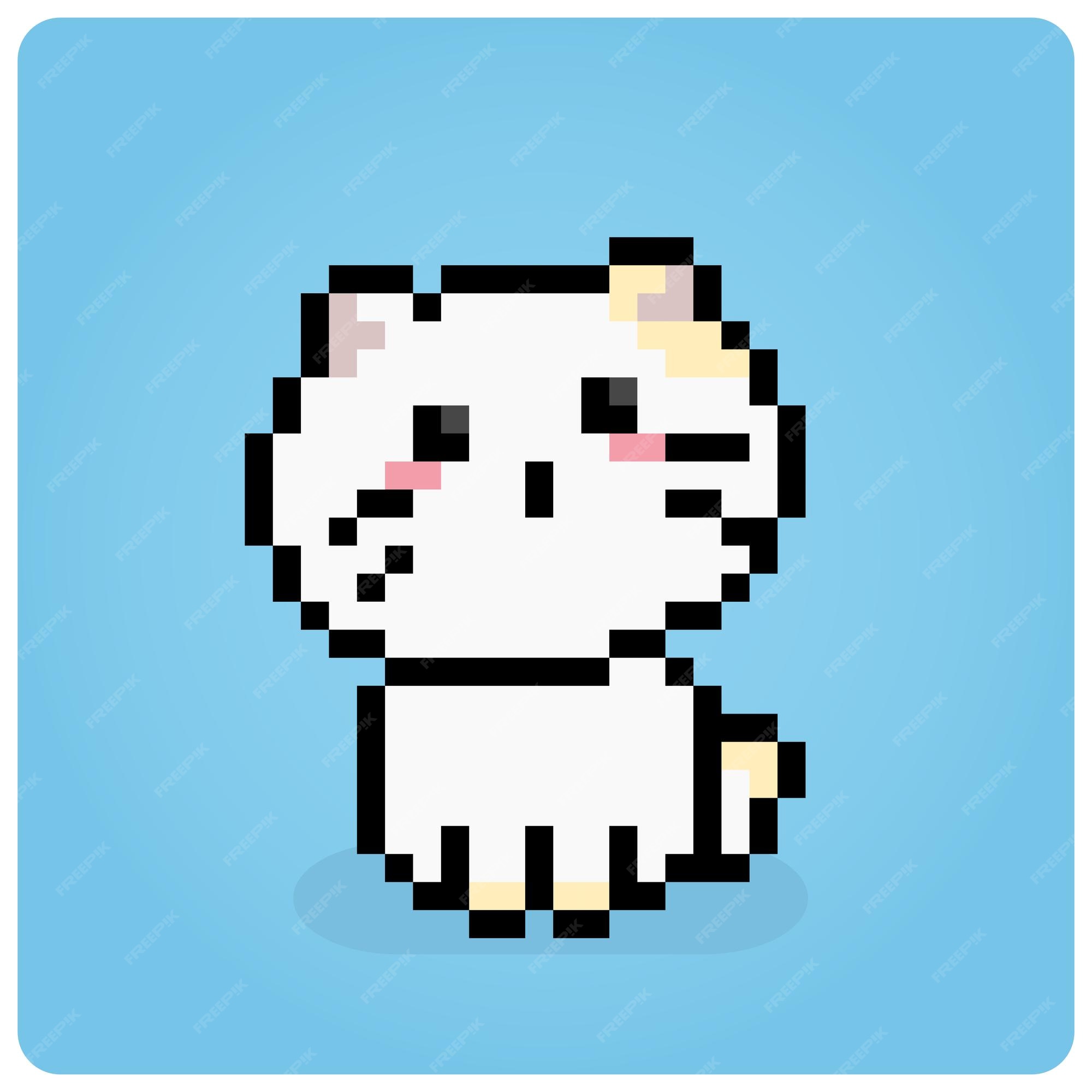 Ícone de pixel de gato. Arte Pixel. Gráfico de computador da velha escola.  Jogo de vídeo de 8 bits. Ativos do jogo 8-bit sprite . imagem vetorial de  dergriza© 190367370