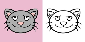 Feliz grupo de gatos desenhos animados para colorir livro imagem