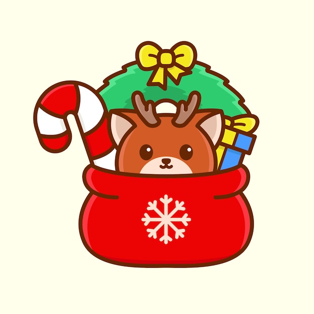 gato com chifre de veado comemora natal