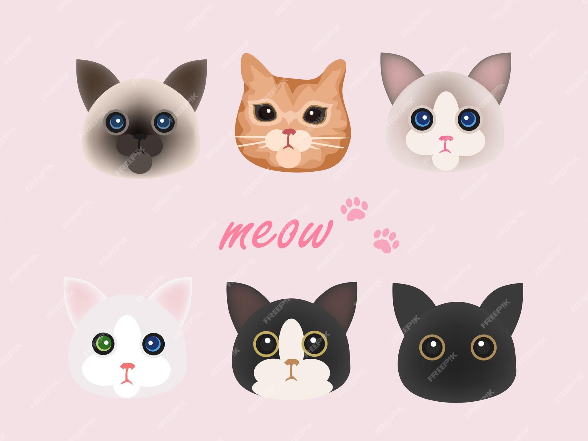 Vetores de Gatos De Desenho Animado Personagens Fofos De Gatinho Gatos Fofos  E Fofos Pedigree Cria Animais De Estimação Adorável Gatinho De Estimação  Ícones De Ilustração Vetorial Definidos e mais imagens de